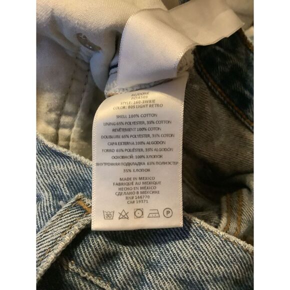 Re/done Hi-rise Jeans  Womens 80's light retro peg leg size 24 style 160-3w8zje - Picture 9 of 10